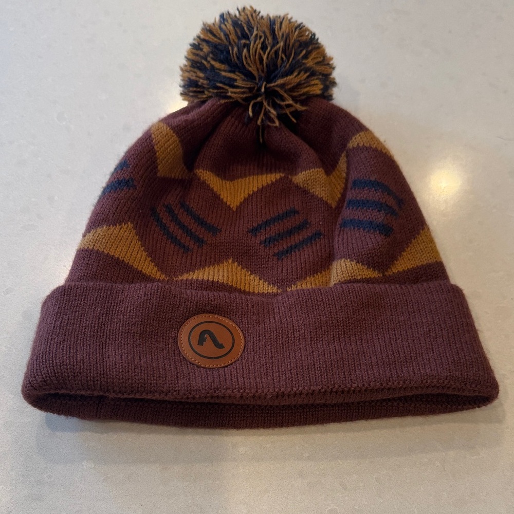 Cozy Brown and Yellow Patterned Beanie